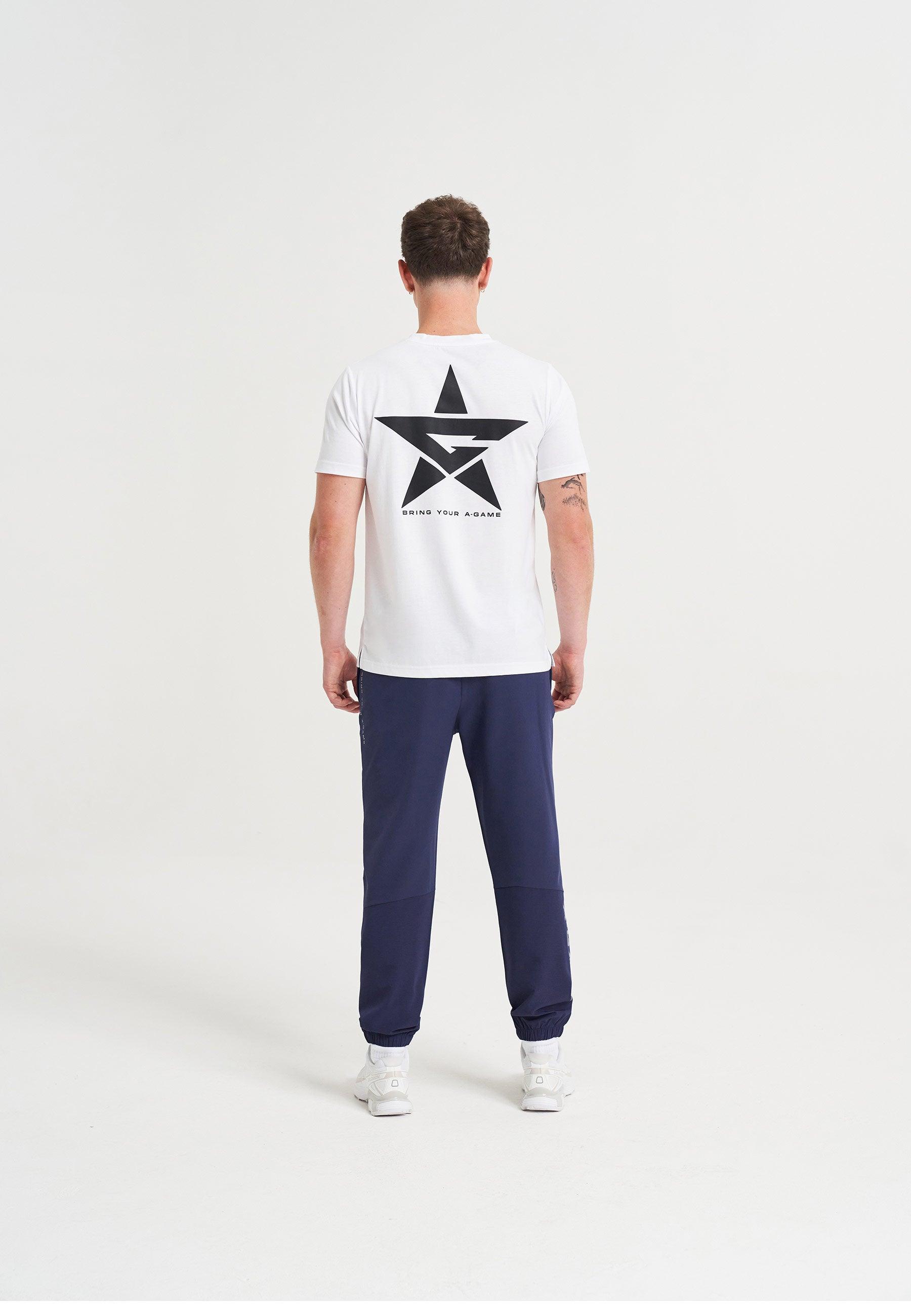 T-SHIRT AVEC LOGO GRAPHIQUE A-GAME STAR POUR HOMMES - BLANC