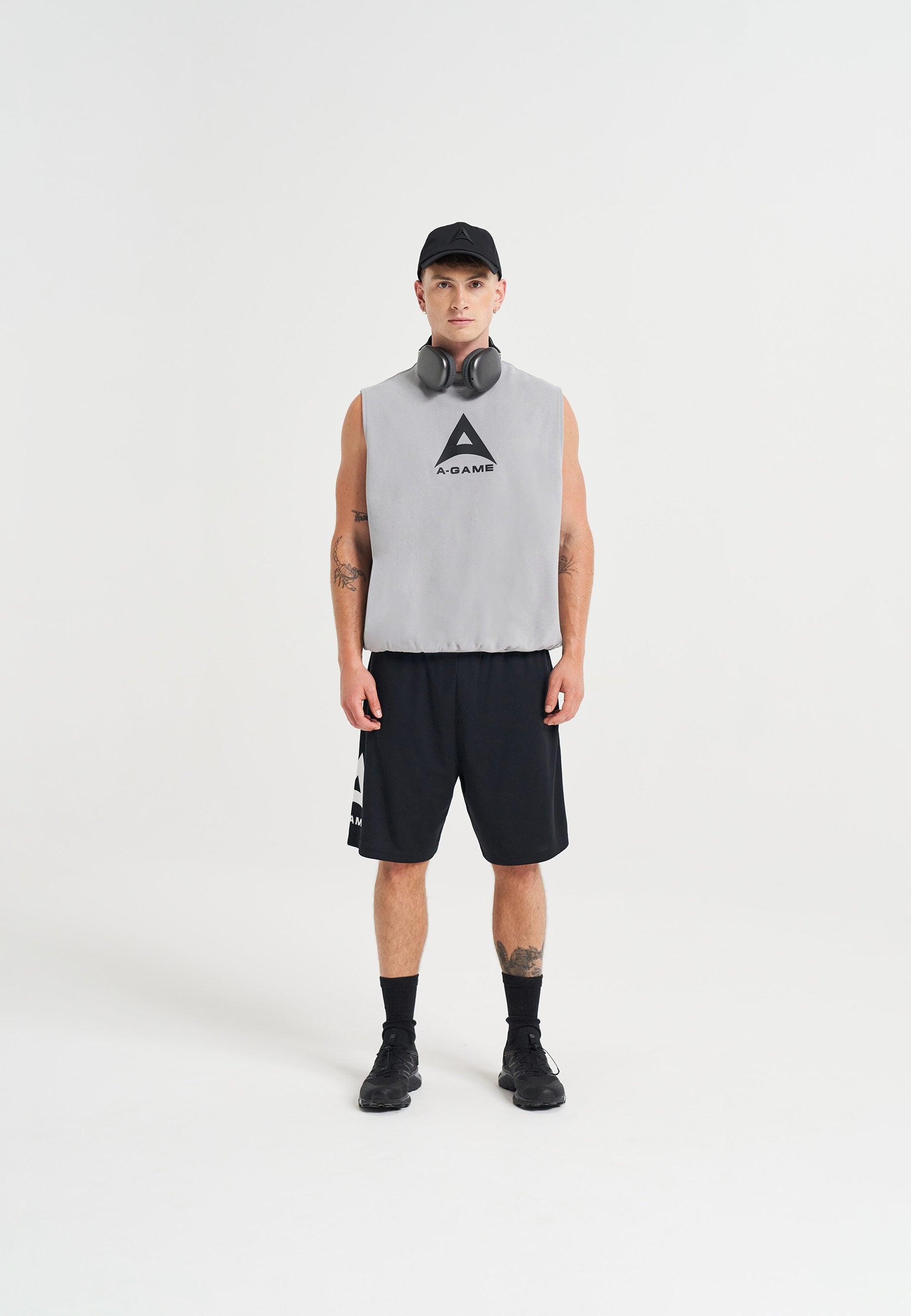 Felpa senza maniche con grafica Bring Your A-Game da uomo - Grigio acciaio