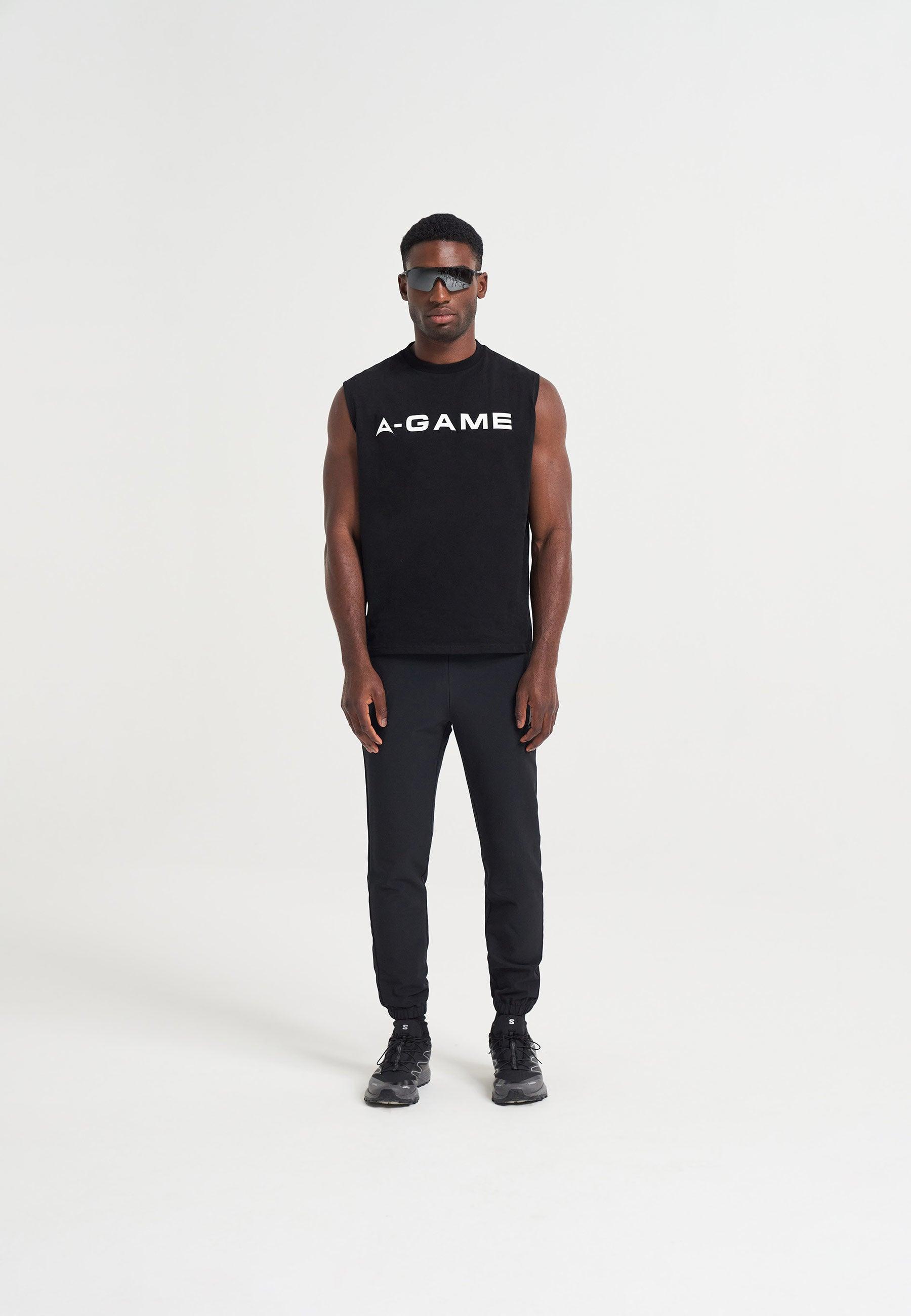 Maglietta senza maniche grafica Bring Your A-Game da uomo - nera
