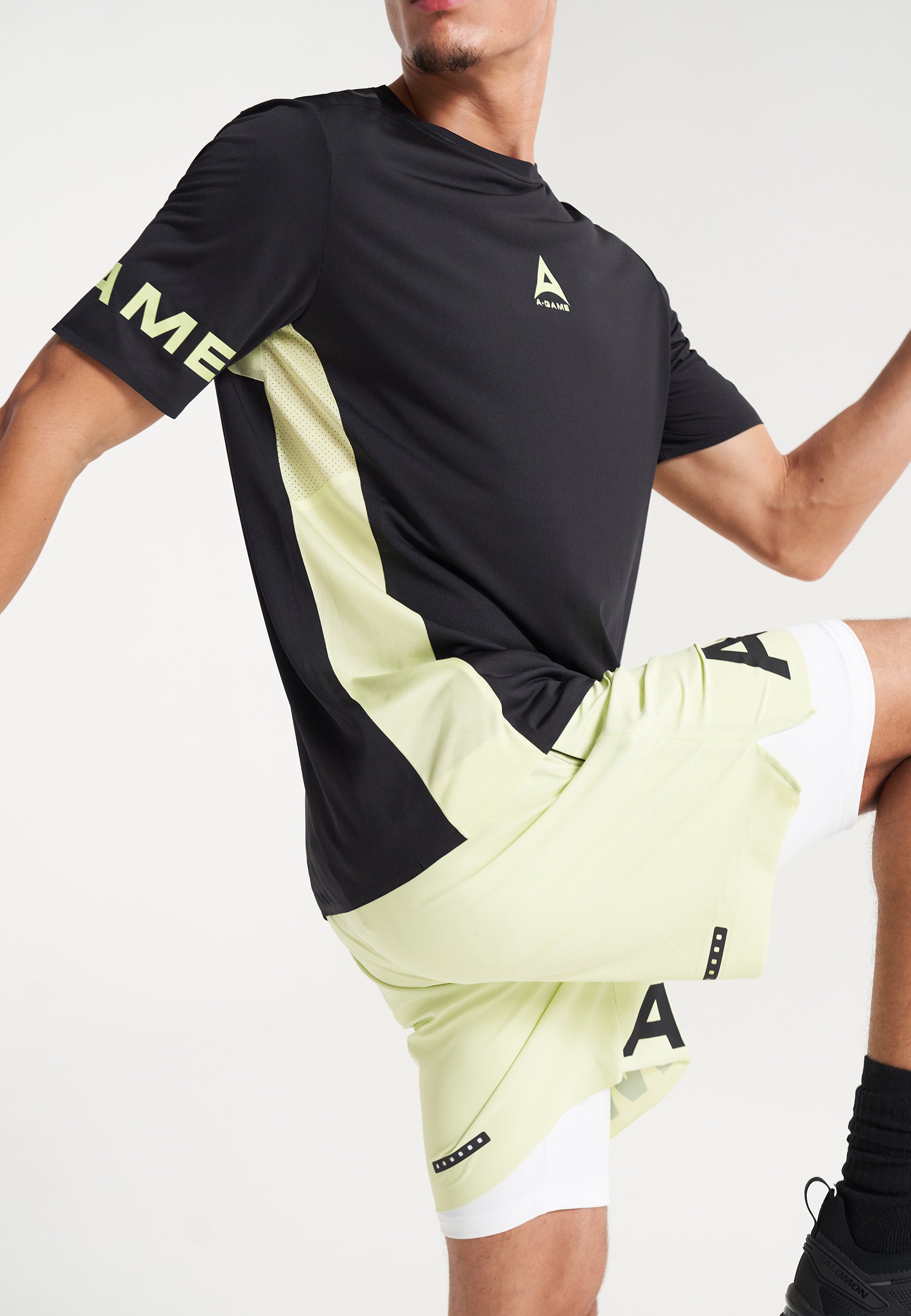 T-shirt d'entraînement A-Game Performance pour hommes - Noir/Lime