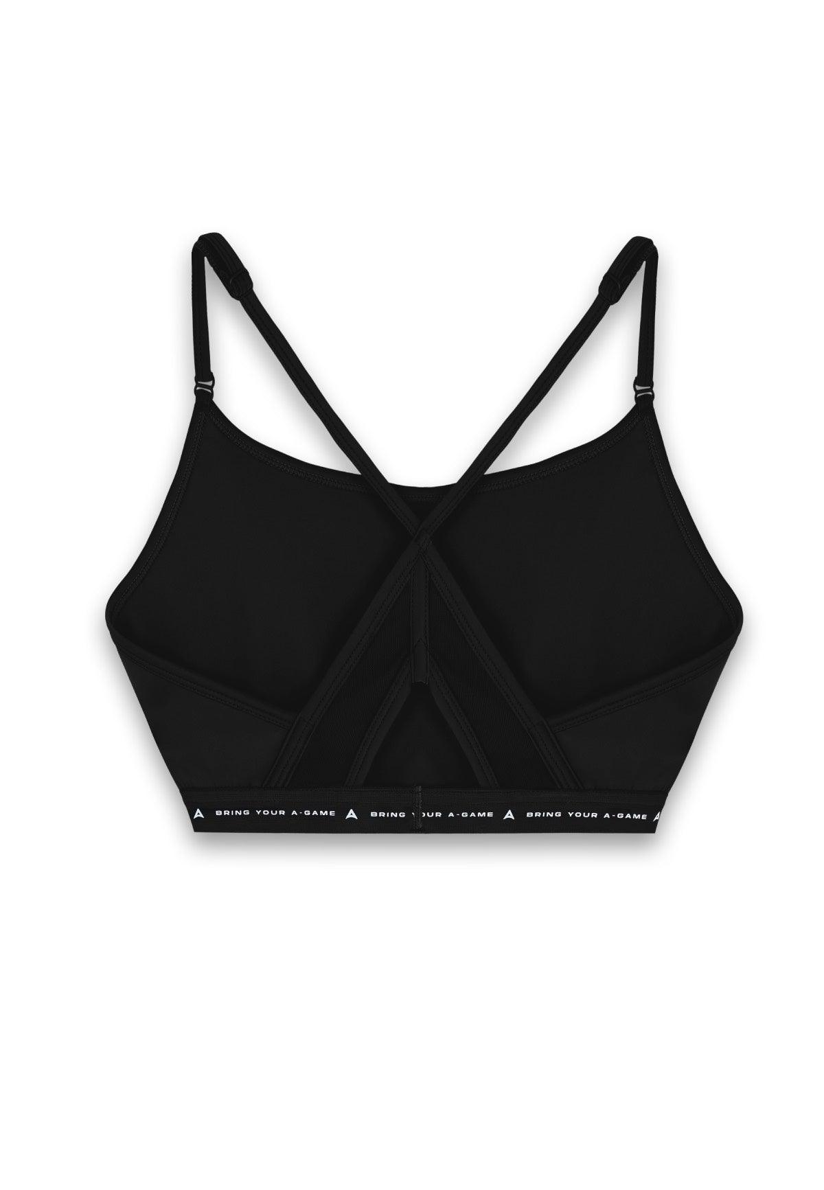 Reggiseno sportivo da yoga regolabile A-Game da donna - nero