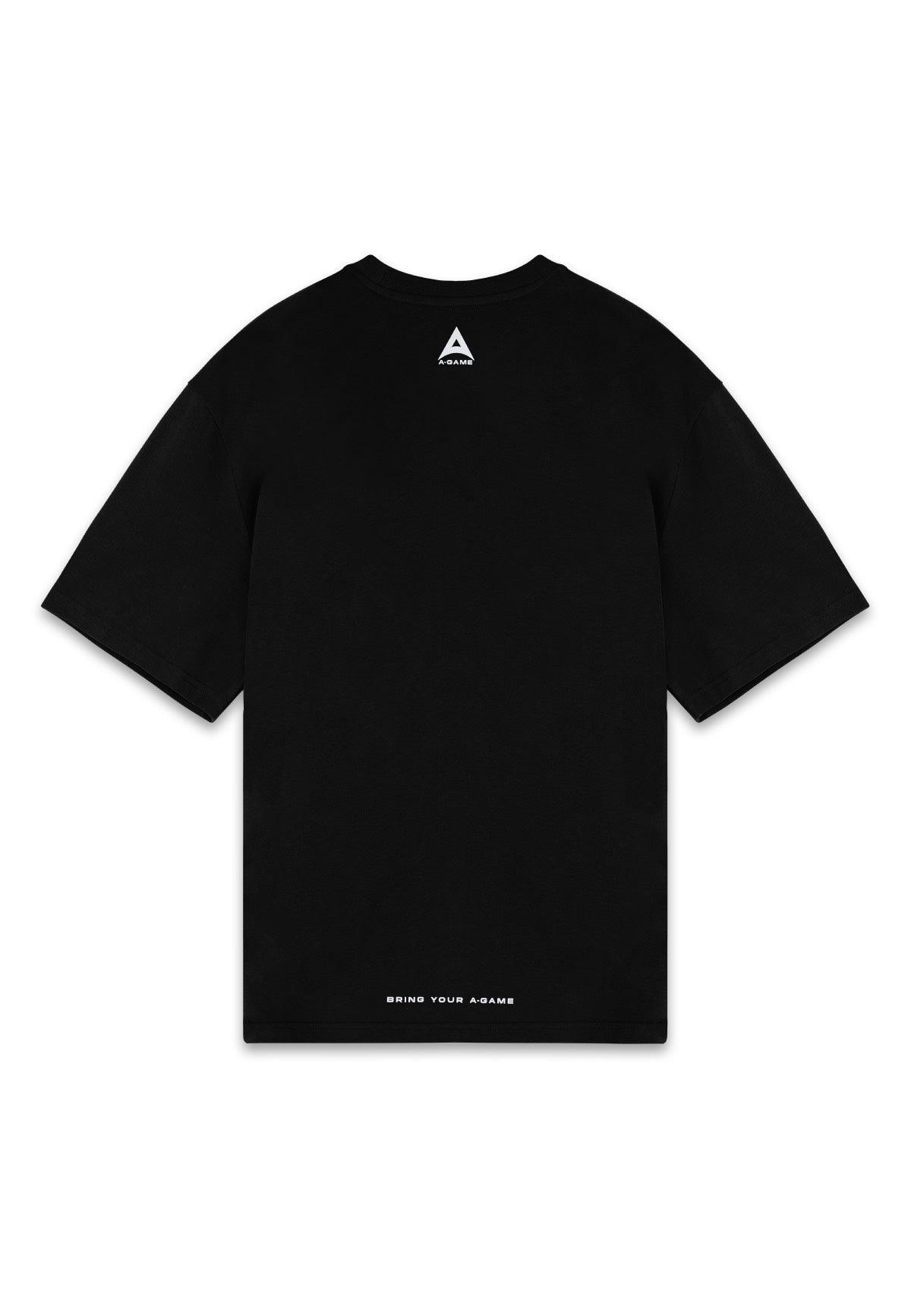 T-shirt rilassata con logo in ciniglia da donna A-Game - Nera