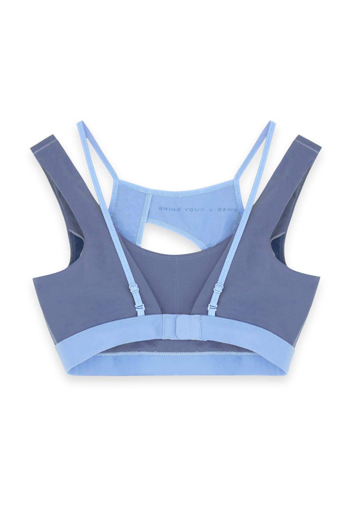 SOUTIEN-GORGE DE SPORT SUPERPOSÉ A-GAME POUR FEMME - BLEU COURONNE/OPEN AIR