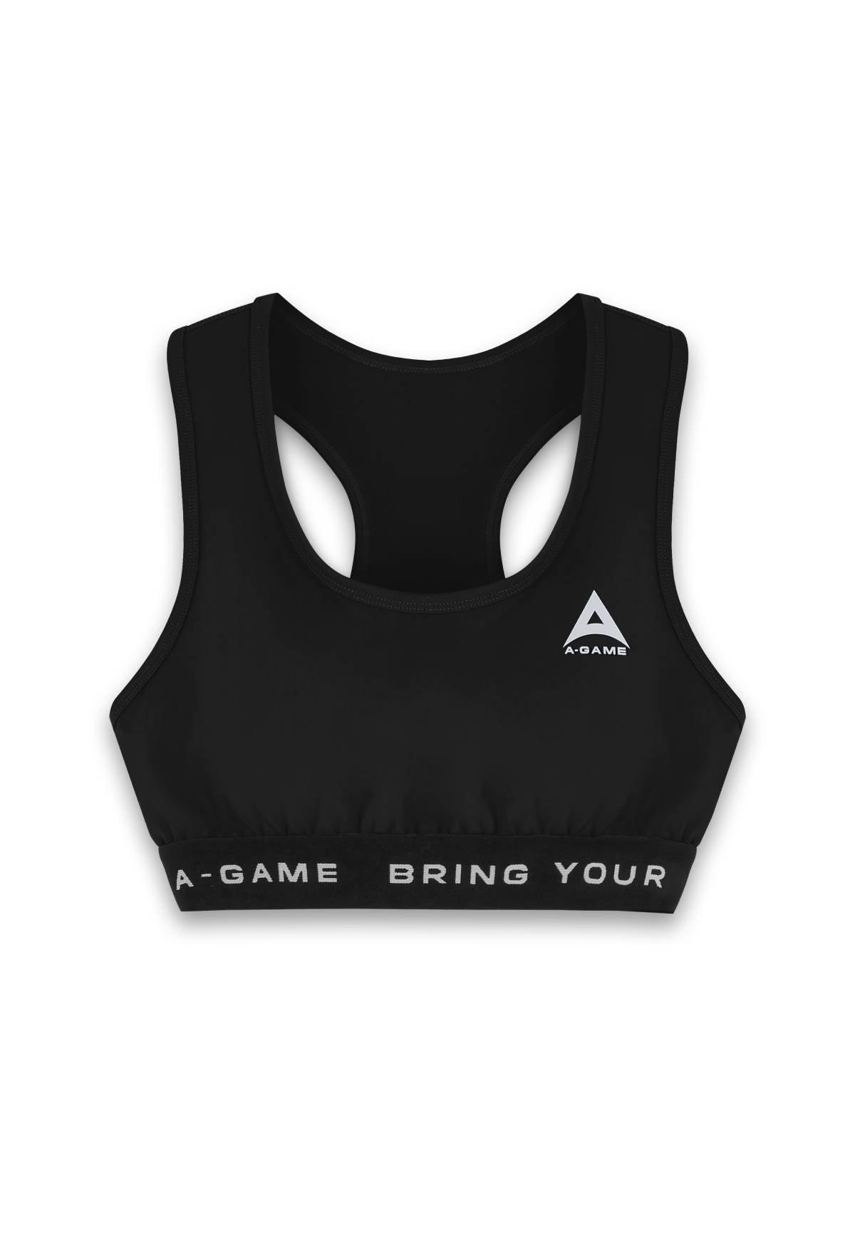 Reggiseno da allenamento con logo A-Game da donna - Nero