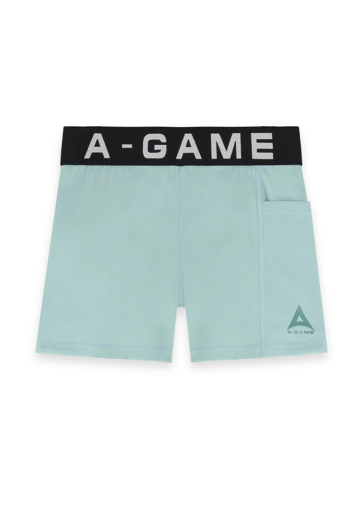 Pantaloncini corti da allenamento con logo A-Game da donna - Verde salvia