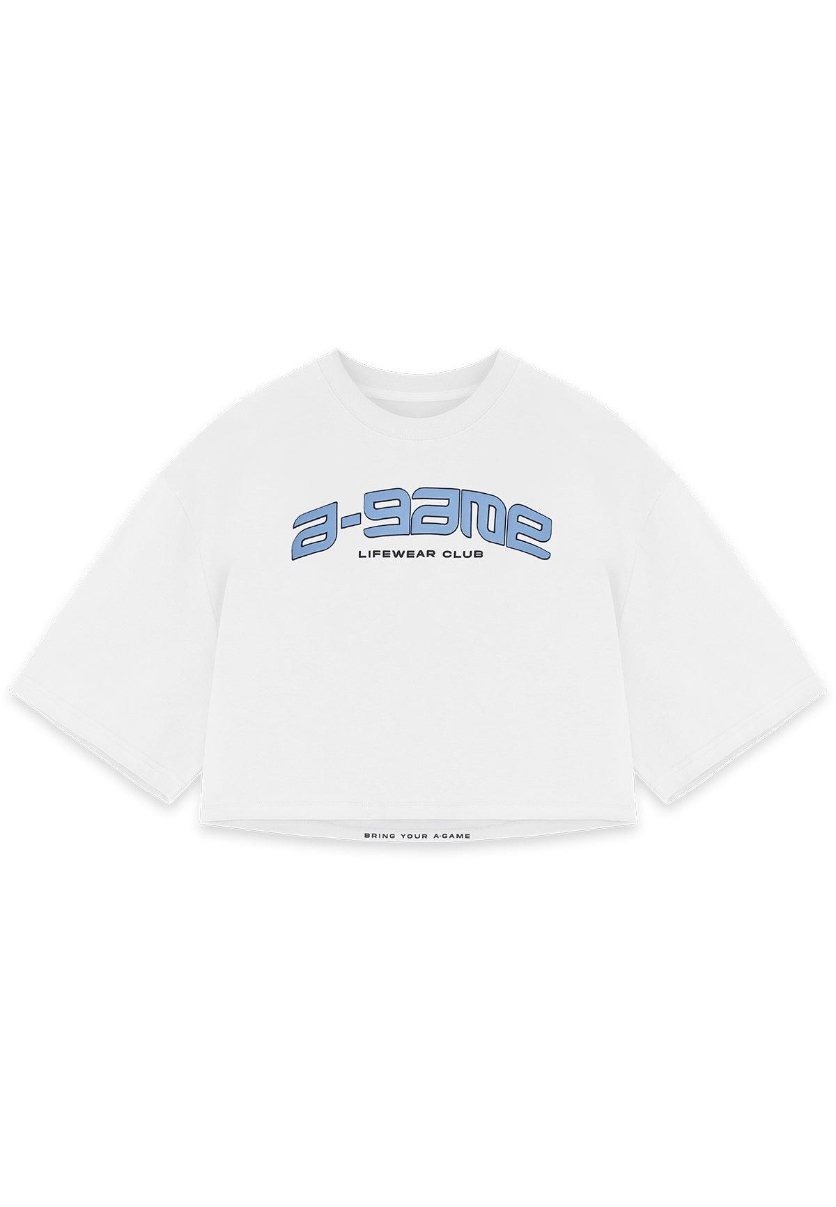 T-shirt corta rilassata con logo A-Game Rotate da donna - Bianca