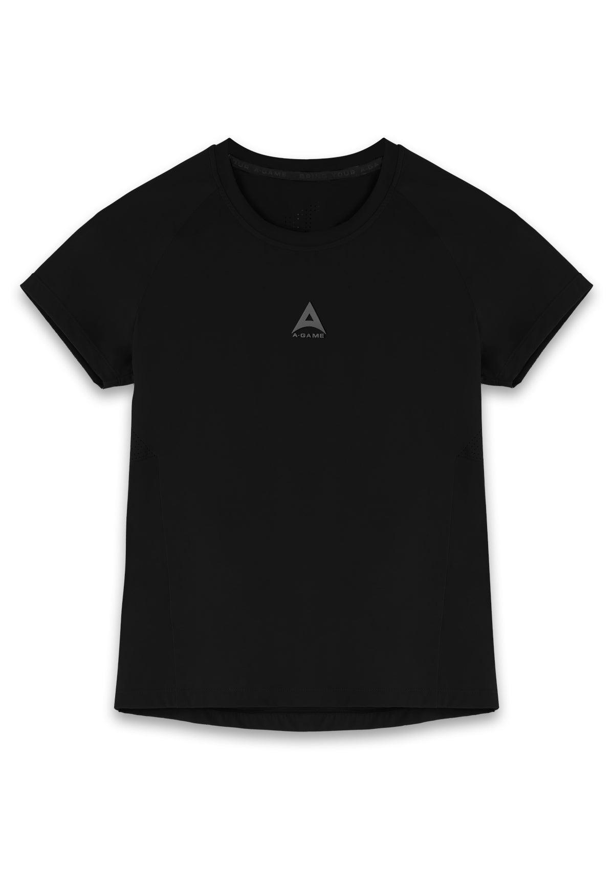 Maglia da allenamento a maniche corte A-Game da donna - Nera
