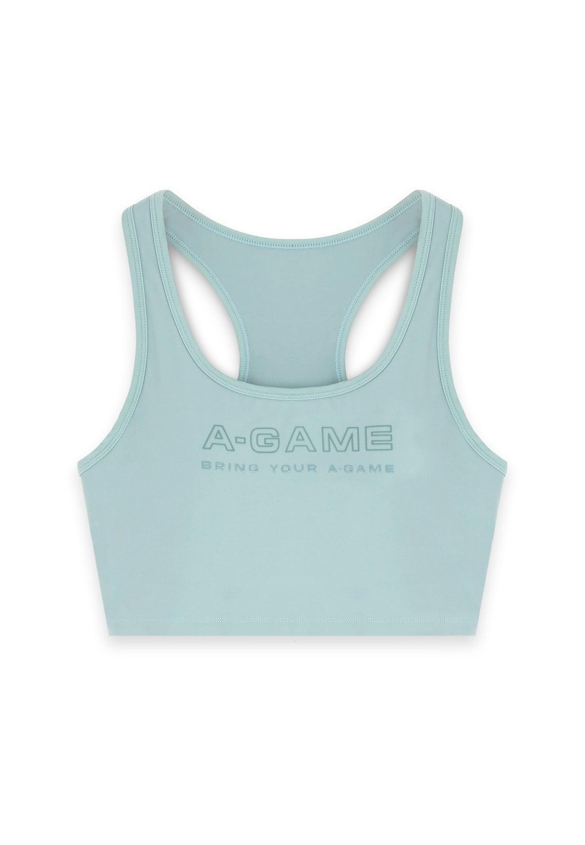 Reggiseno sportivo da donna A-Game con collo quadrato - verde salvia