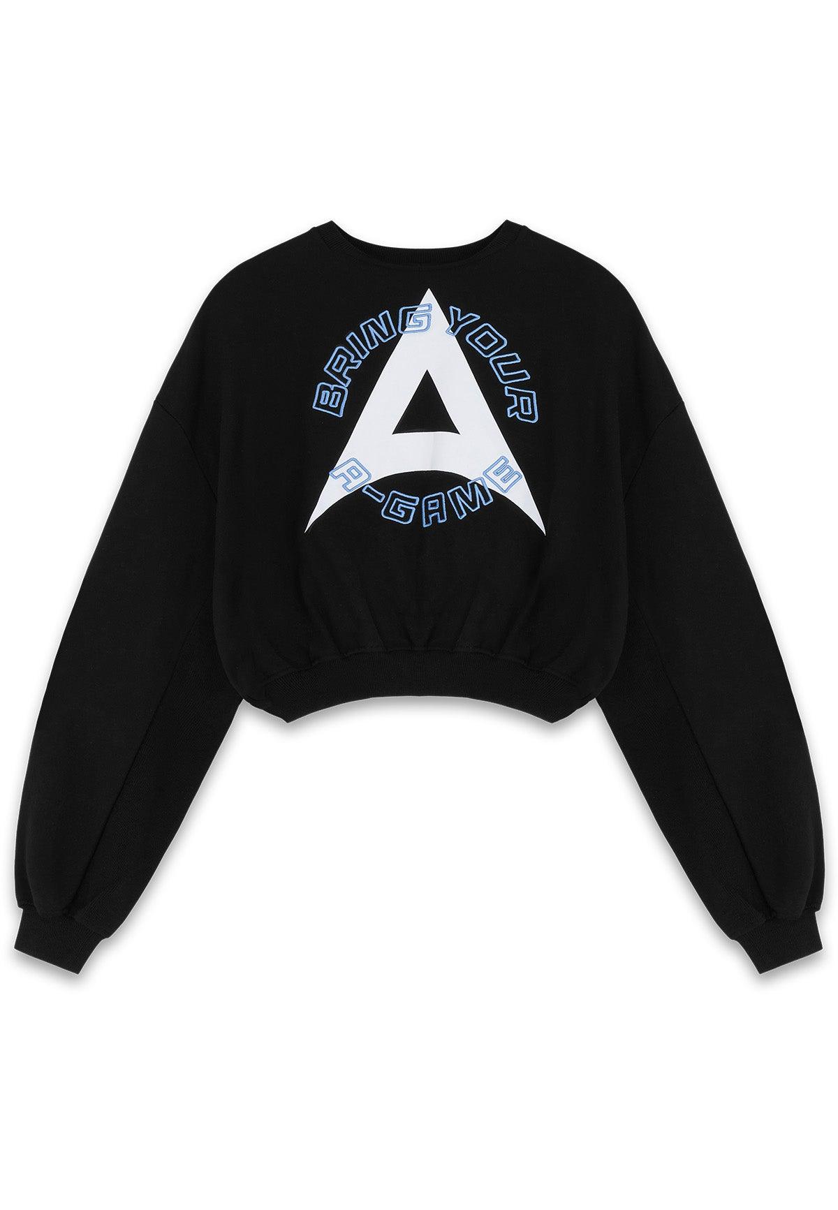 Felpa corta Bring Your A-Game da donna - Nera