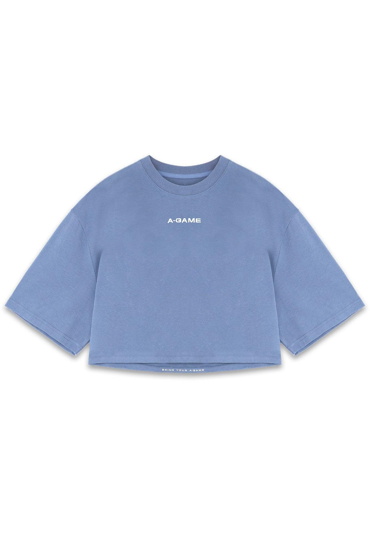 T-SHIRT COURT DÉCONTRACTÉ APPORTEZ VOTRE A-GAME POUR FEMMES - BLEU ÉLÉMENTAIRE