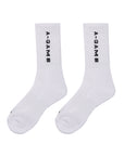 Crew Socks Text Logo - White/Black