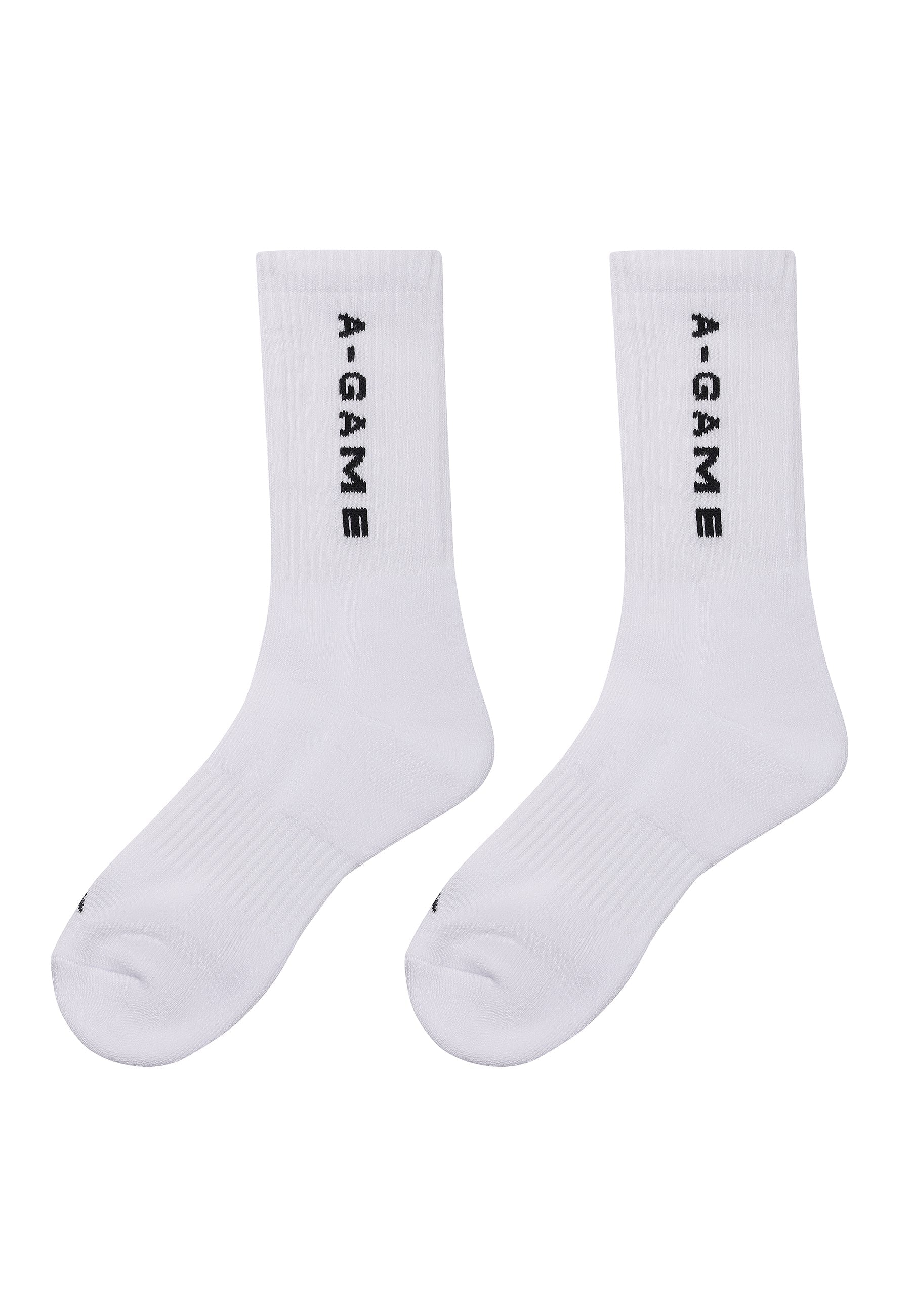 ‍CREW SOCKS TEXT LOGO - WHITE/BLACK (100% off)