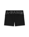 Mini pantaloncini da allenamento con logo A-Game da donna - neri