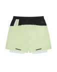 MENS A-GAME 2 IN 1 TRAINING SHORTS - LIME/BLACK/WHITE