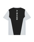 MENS A-GAME PANELLED TRAINING T-SHIRT - WHITE/BLACK