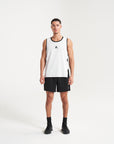 MENS A-GAME MESH TRAINING VEST - WHITE/BLACK