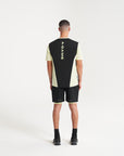 MENS A-GAME PANELLED TRAINING T-SHIRT - LIME/BLACK