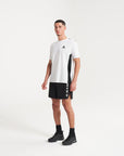 MENS A-GAME PANELLED TRAINING T-SHIRT - WHITE/BLACK