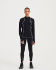 WOMENS A-GAME FITTED THERMAL FLEECE - BLACK