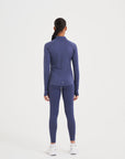 WOMENS A-GAME QUARTER ZIP FITTED TRAINING TOP - BLUE