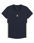 WOMENS A-GAME SHORT SLEEVE TRAINING T-SHIRT - NAVY/LIME