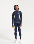 WOMENS A-GAME FITTED THERMAL FLEECE - NAVY/LIME