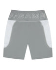 WOMENS A-GAME HIGH RISE BIKER SHORTS - WHITE/GREY