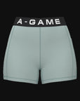 WOMENS A-GAME LOGO TRAINING CROPPED SHORTS - SAGE GREEN