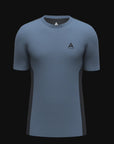 MENS A-GAME PANELLED TRAINING T-SHIRT - OCEAN BLUE/BLACK